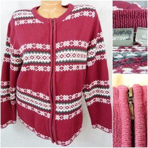 Croft Barrow XL Christmas Nordic Sweater Red Ugly